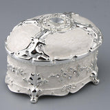 Maxbell Retro Enamel  European Style Oval Trinket Chest Jewelry Box Organizer White