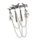 Maxbell Men's Branches with Deer Hanging Chain Brooch Pin Tassels Brooch Pin Silver