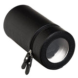 Maxbell Leather Cylindrical Automatic Watch Storage Silent Motor Watch Winder Black