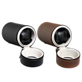 Maxbell Leather Cylindrical Automatic Watch Storage Silent Motor Watch Winder Black