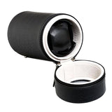 Maxbell Leather Cylindrical Automatic Watch Storage Silent Motor Watch Winder Black