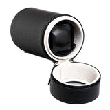Maxbell Leather Cylindrical Automatic Watch Storage Silent Motor Watch Winder Black