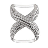 Maxbell Women Elegant Silk Scarf Clips Rings Holder Buckle for Wedding Party  silver