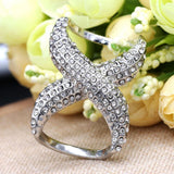 Maxbell Women Elegant Silk Scarf Clips Rings Holder Buckle for Wedding Party  silver