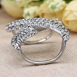 Maxbell Women Elegant Silk Scarf Clips Rings Holder Buckle for Wedding Party  silver