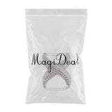 Maxbell Women Elegant Silk Scarf Clips Rings Holder Buckle for Wedding Party  silver