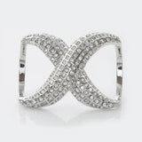 Maxbell Women Elegant Silk Scarf Clips Rings Holder Buckle for Wedding Party  silver