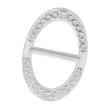 Maxbell Antique Scarf Ring Buckle Crystal Scarf Ring Clip for Women Antique Brass Silver