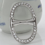 Maxbell Antique Scarf Ring Buckle Crystal Scarf Ring Clip for Women Antique Brass Silver