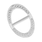 Maxbell Antique Scarf Ring Buckle Crystal Scarf Ring Clip for Women Antique Brass Silver