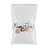 Maxbell Women's Crystal Rhinestone Camellia Flower Brooch Pin Golden Tone Red