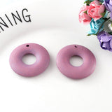 Maxbell 20 Pieces Color Wood Loop Beads DIY Earring Dangle Findings Pink