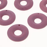 Maxbell 20 Pieces Color Wood Loop Beads DIY Earring Dangle Findings Pink