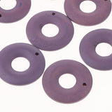 Maxbell 20 Pieces Color Wood Loop Beads DIY Earring Dangle Findings Light Purple