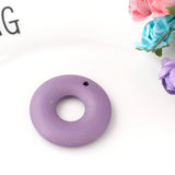 Maxbell 20 Pieces Color Wood Loop Beads DIY Earring Dangle Findings Light Purple