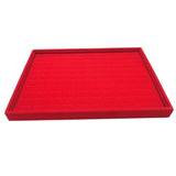 Max Velvet Ring Trays Pads for Jewelry Showcase Home Counter Organization Red