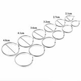 Max 6 Pairs Women Alloy Metal Dangle Large Hoop Circle Ear Studs Earrings Silver