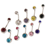 Maxbell 10Pieces Fashion Body Jewelry Crystal Ball Button Belly Navel Ring Bar 18G