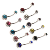 Maxbell 10Pieces Fashion Body Jewelry Crystal Ball Button Belly Navel Ring Bar 18G