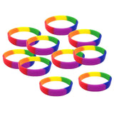 Max 10 Pieces/Pack Blank Silicone Wristbands Fashion Rubber Bracelet Rainbow