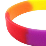 Max 10 Pieces/Pack Blank Silicone Wristbands Fashion Rubber Bracelet Rainbow