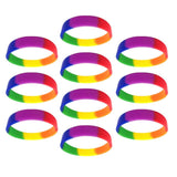 Max 10 Pieces/Pack Blank Silicone Wristbands Fashion Rubber Bracelet Rainbow