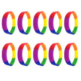 Max 10 Pieces/Pack Blank Silicone Wristbands Fashion Rubber Bracelet Rainbow