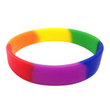 Max 10 Pieces/Pack Blank Silicone Wristbands Fashion Rubber Bracelet Rainbow