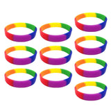 Max 10 Pieces/Pack Blank Silicone Wristbands Fashion Rubber Bracelet Rainbow