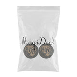 Maxbell Natural Wooden Round Earrings African Style Painted Dangle Drop with Hook