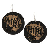 Maxbell Natural Wooden Round Earrings African Style Painted Dangle Drop with Hook