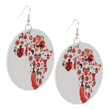 Maxbell Natural Wood Earrings Fashion Colorful Map Cool Dangle Drop Hook for Women