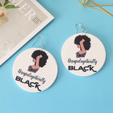 Maxbell 1 Pair Natural African Wooden Earring Handmade Personalized Style for Girls