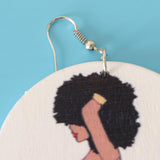 Maxbell 1 Pair Natural African Wooden Earring Handmade Personalized Style for Girls