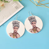 Maxbell Fashion African Personalized Style Wooden Earrings for Woman Girl Lady Gift