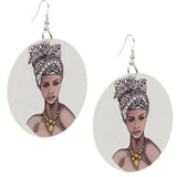 Maxbell Fashion African Personalized Style Wooden Earrings for Woman Girl Lady Gift