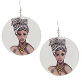 Maxbell Fashion African Personalized Style Wooden Earrings for Woman Girl Lady Gift