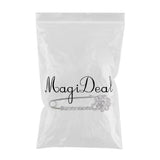 Maxbell Crystal Safety Pin Brooch Clip for Women Lady Scarf Coat Gown Holder Silver