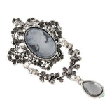 Maxbell Beauty Profile Brooch Pin Inlay Crystal Badge Enamel Alloy Charm  Silver