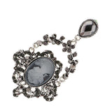 Maxbell Beauty Profile Brooch Pin Inlay Crystal Badge Enamel Alloy Charm  Silver