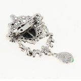 Maxbell Beauty Profile Brooch Pin Inlay Crystal Badge Enamel Alloy Charm  Silver
