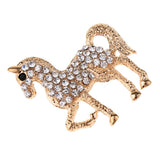 Maxbell Retro Crystal Horse Corsage Brooches Animal Pin for Women Dress Accessories