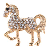 Maxbell Retro Crystal Horse Corsage Brooches Animal Pin for Women Dress Accessories