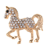 Maxbell Retro Crystal Horse Corsage Brooches Animal Pin for Women Dress Accessories