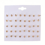Max Korean Fashion 20pcs Stud Earrings Beads Artificial Pearl Flower Heart Shape