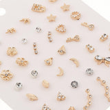 Max 21 Pairs Fashion Korean Stud Earrings Set Round Beads Stainless Steel Jewel