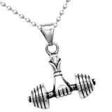 Max Men Sport Gym Fitness Weightlifting Necklace Pendant Stainless Steel  Silver