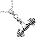 Max Men Sport Gym Fitness Weightlifting Necklace Pendant Stainless Steel  Silver