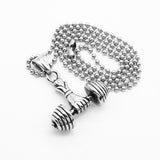 Max Men Sport Gym Fitness Weightlifting Necklace Pendant Stainless Steel  Silver