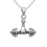 Max Men Sport Gym Fitness Weightlifting Necklace Pendant Stainless Steel  Silver